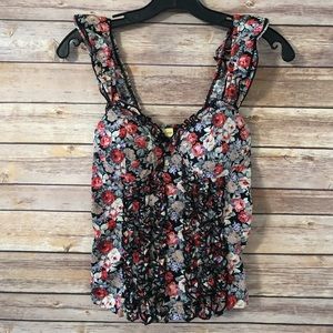 Floral tank top with bustier type top size small